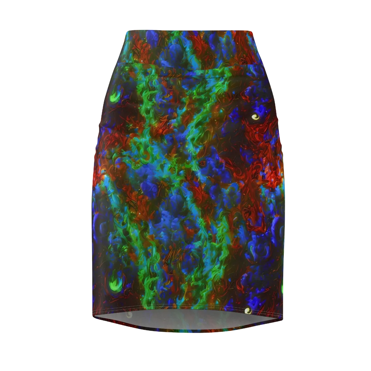 Prismatic Flame on Pencil Skirt — Front