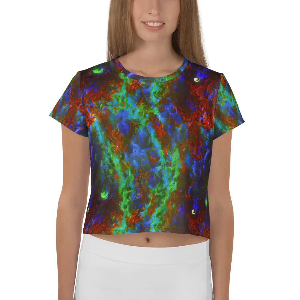 Prismatic Flame on Crop Tee — Front