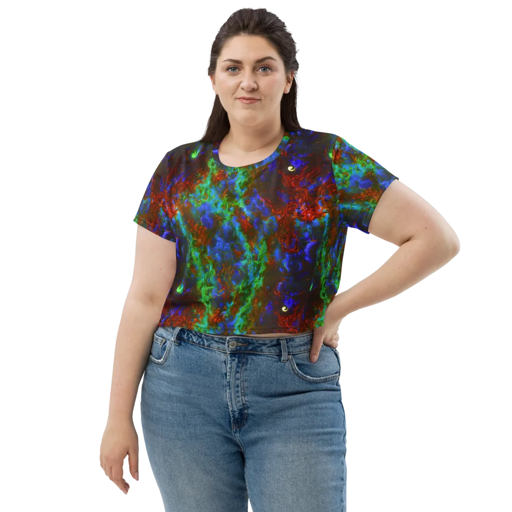 Prismatic Flame on Crop Tee — Front
