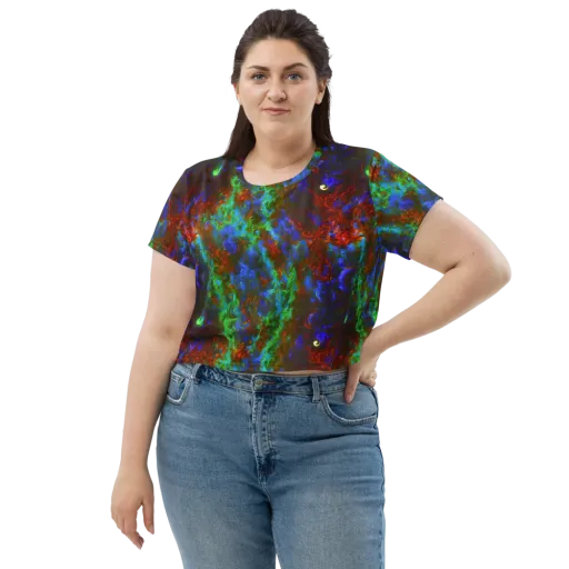 Prismatic Flame on a Crop Tee