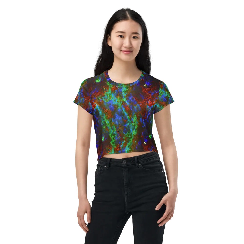 Prismatic Flame on Crop Tee — Front