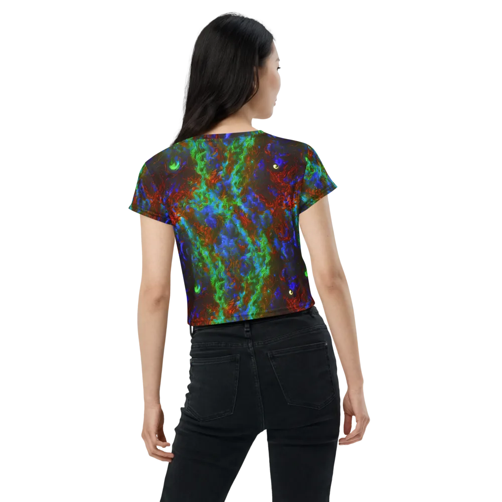 Prismatic Flame on Crop Tee — Back