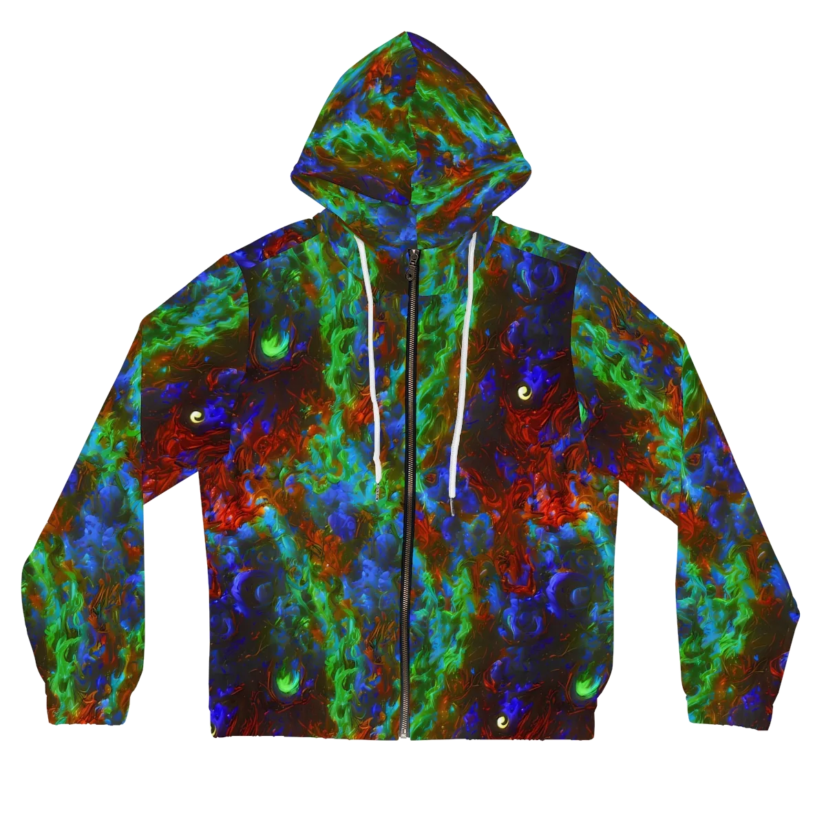 Prismatic Flame on Women's Full-Zip Hoodie — Front
