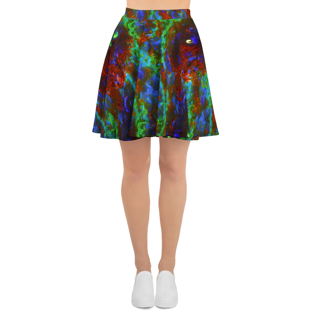 Prismatic Flame on Skater Skirt — Front