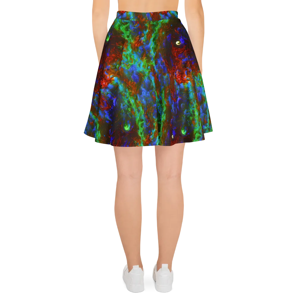 Prismatic Flame on Skater Skirt — Back