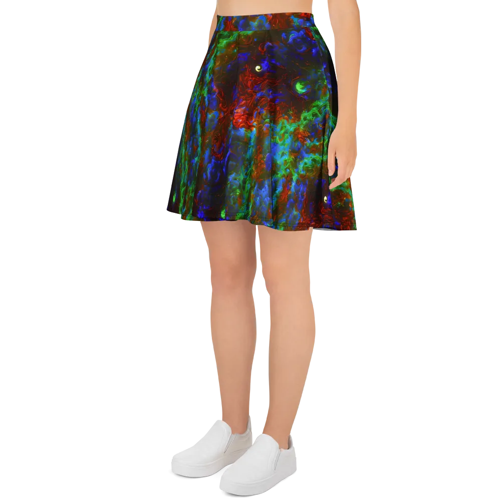 Prismatic Flame on Skater Skirt — Left