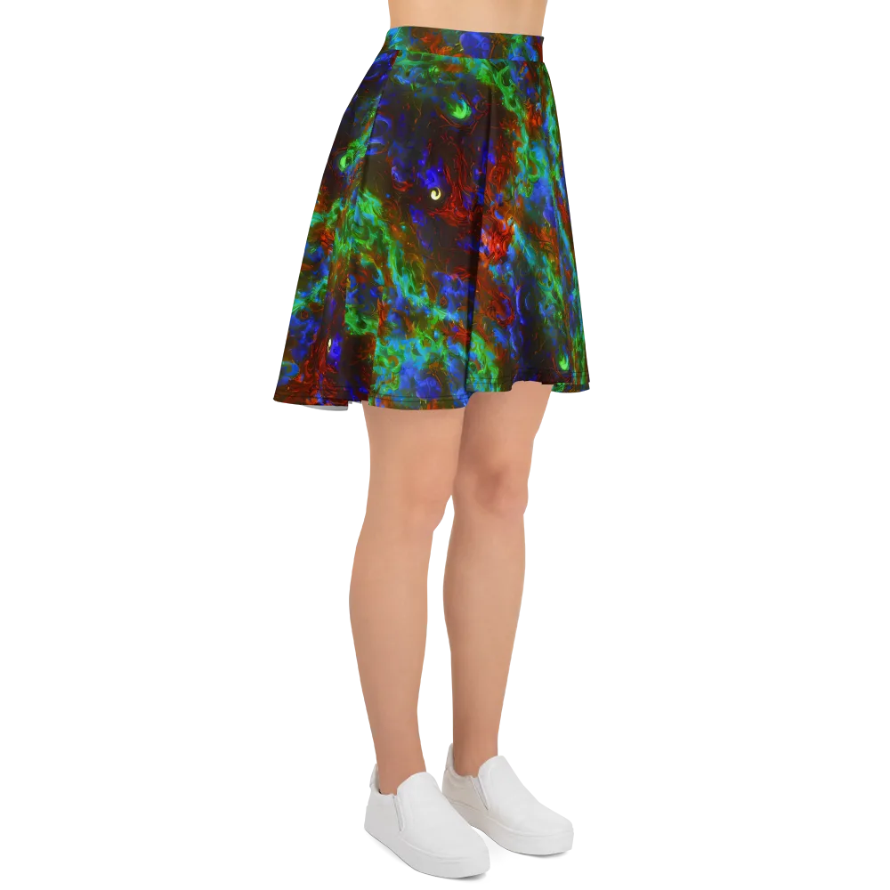 Prismatic Flame on Skater Skirt — Right