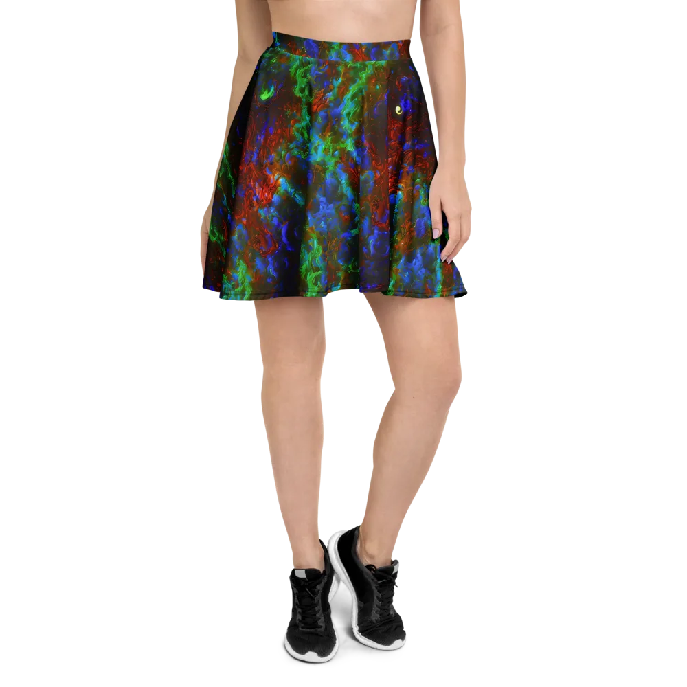 Prismatic Flame on Skater Skirt — Front