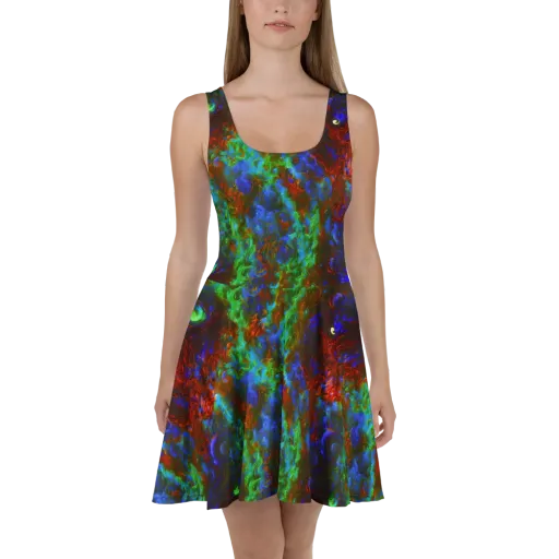 Prismatic Flame on a Skater Dress
