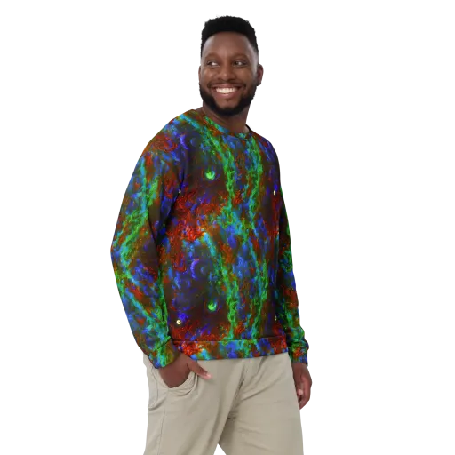 Prismatic Flame on a Sweatshirt