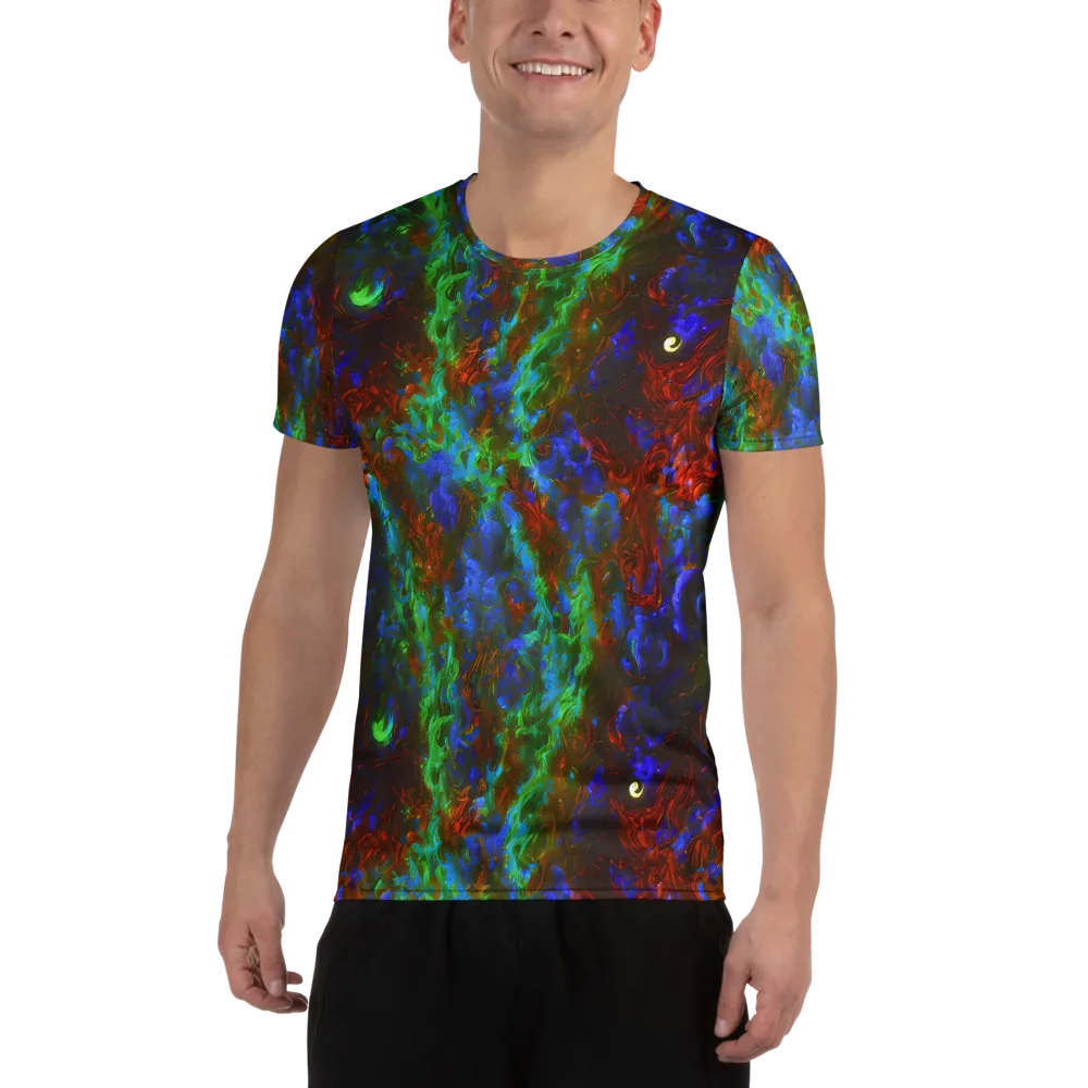 Prismatic Flame on Men's Athletic T-Shirt — Front