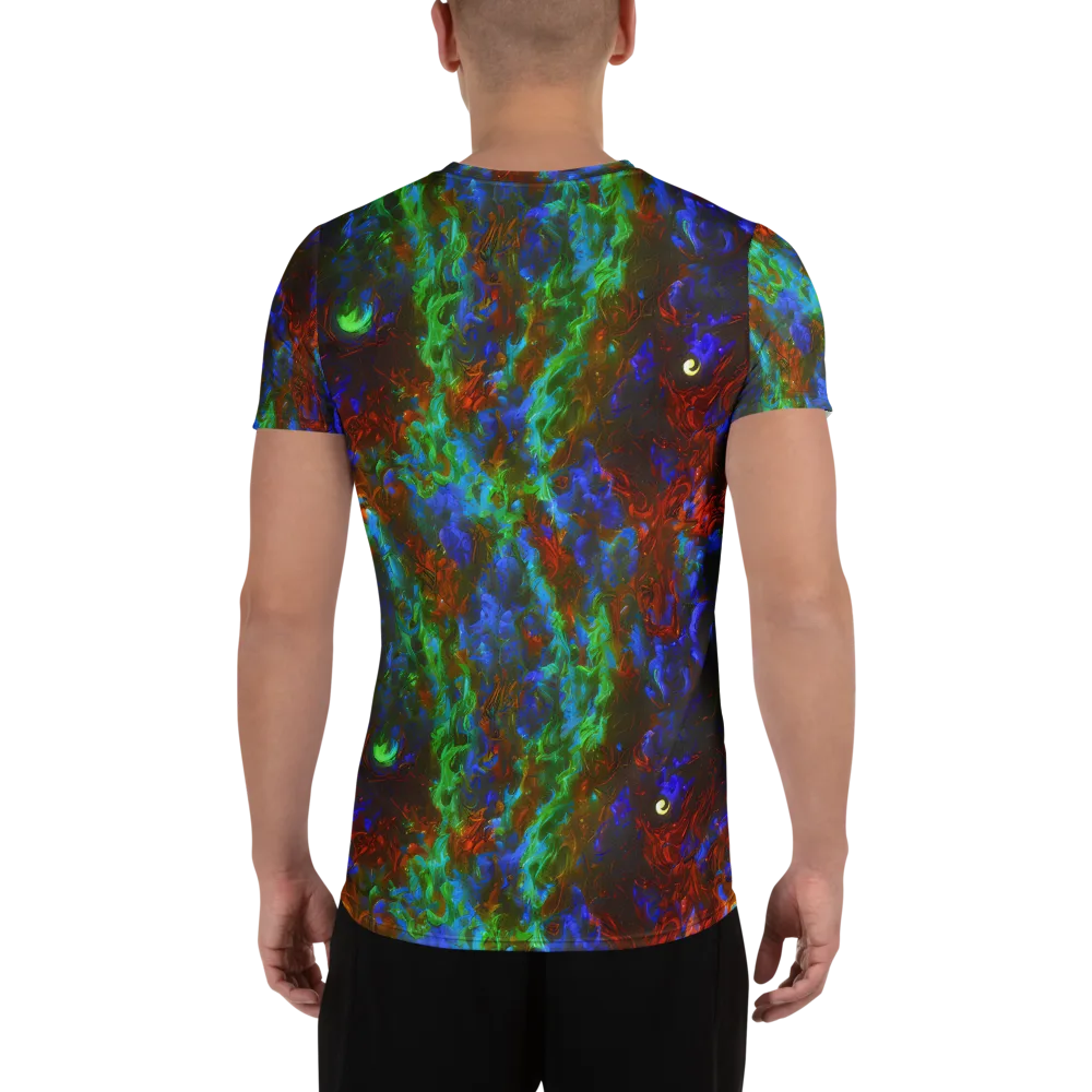 Prismatic Flame on Men's Athletic T-Shirt — Back