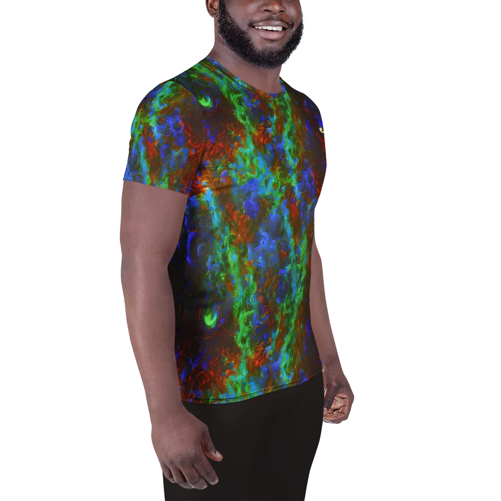 Prismatic Flame on Men's Athletic T-Shirt — Right