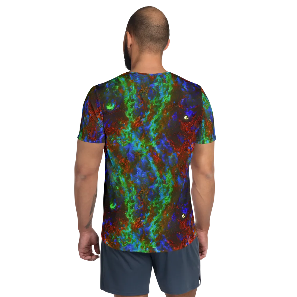 Prismatic Flame on Men's Athletic T-Shirt — Back