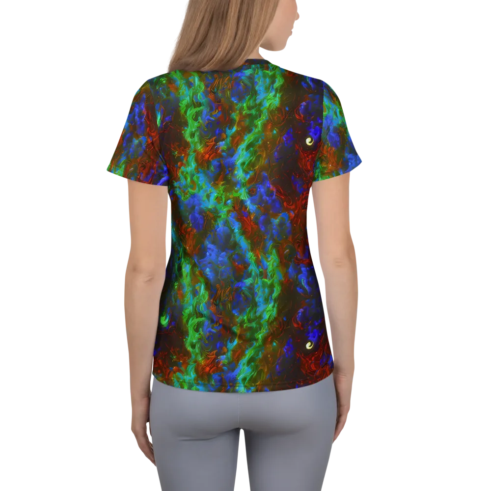 Prismatic Flame on Women's Athletic T-Shirt — Back