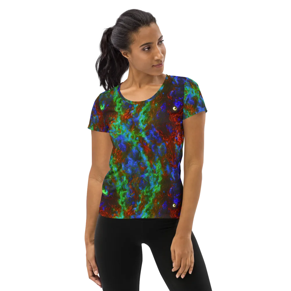Prismatic Flame on Women's Athletic T-Shirt — Front