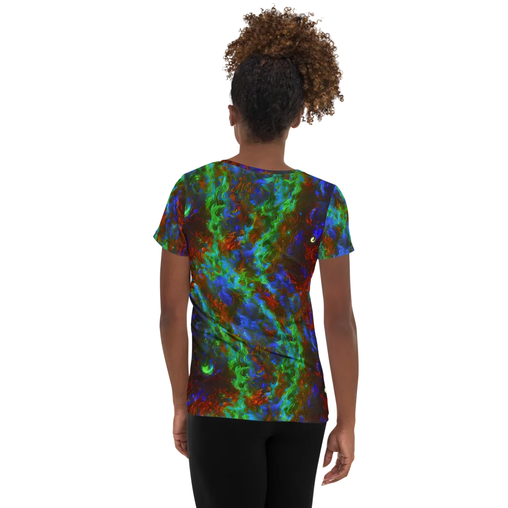 Prismatic Flame on Women's Athletic T-Shirt — Back