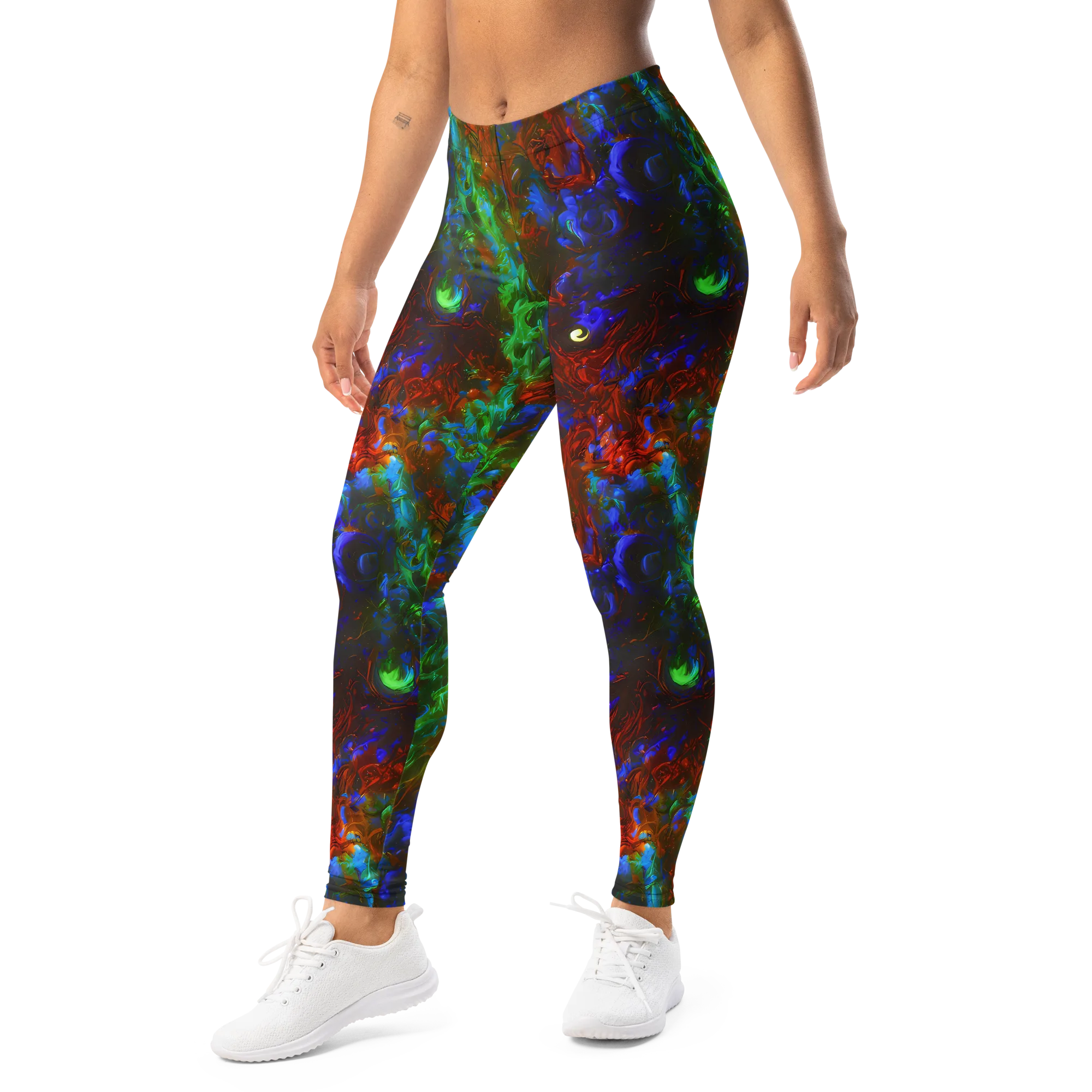 Prismatic Flame on Leggings — Left Front