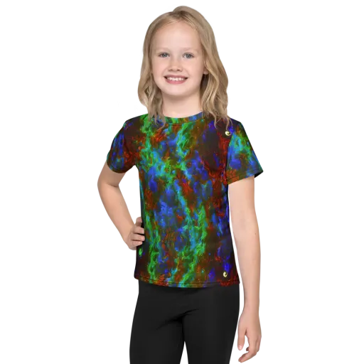Prismatic Flame on a Kids Crew Neck T-Shirt
