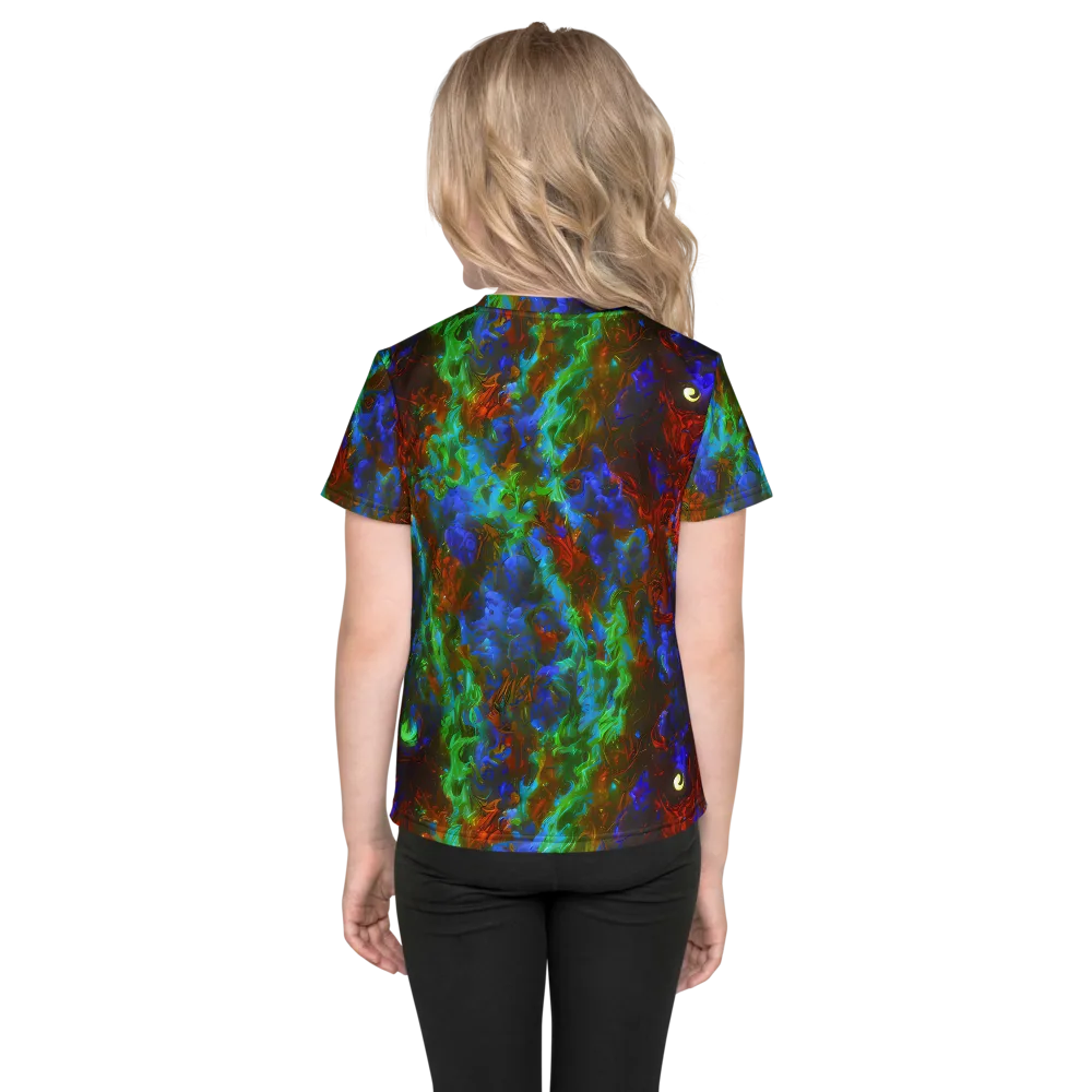 Prismatic Flame on Kids Crew Neck T-Shirt — Back