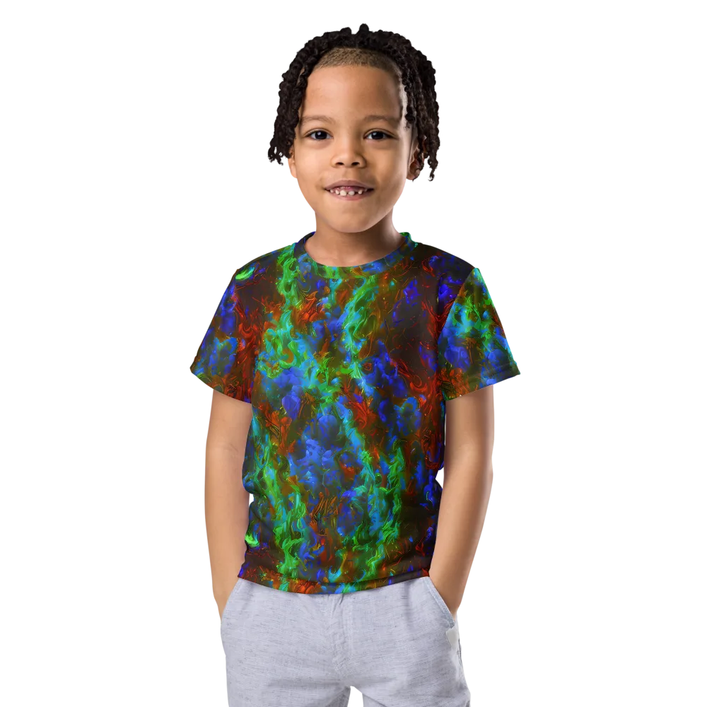 Prismatic Flame on Kids Crew Neck T-Shirt — Front
