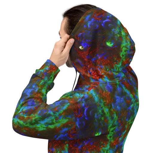 Prismatic Flame on a Hoodie