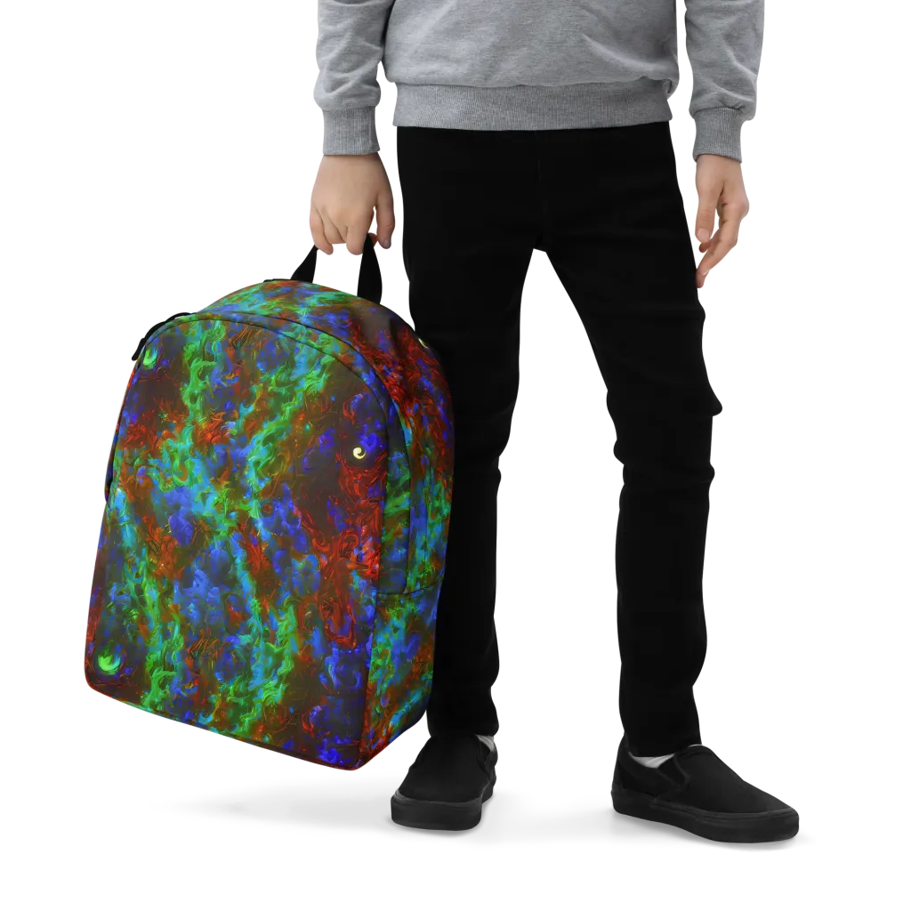 Prismatic Flame on Minimalist Backpack — Zoomed-in