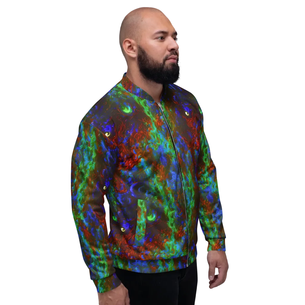 Prismatic Flame on Bomber Jacket — Right