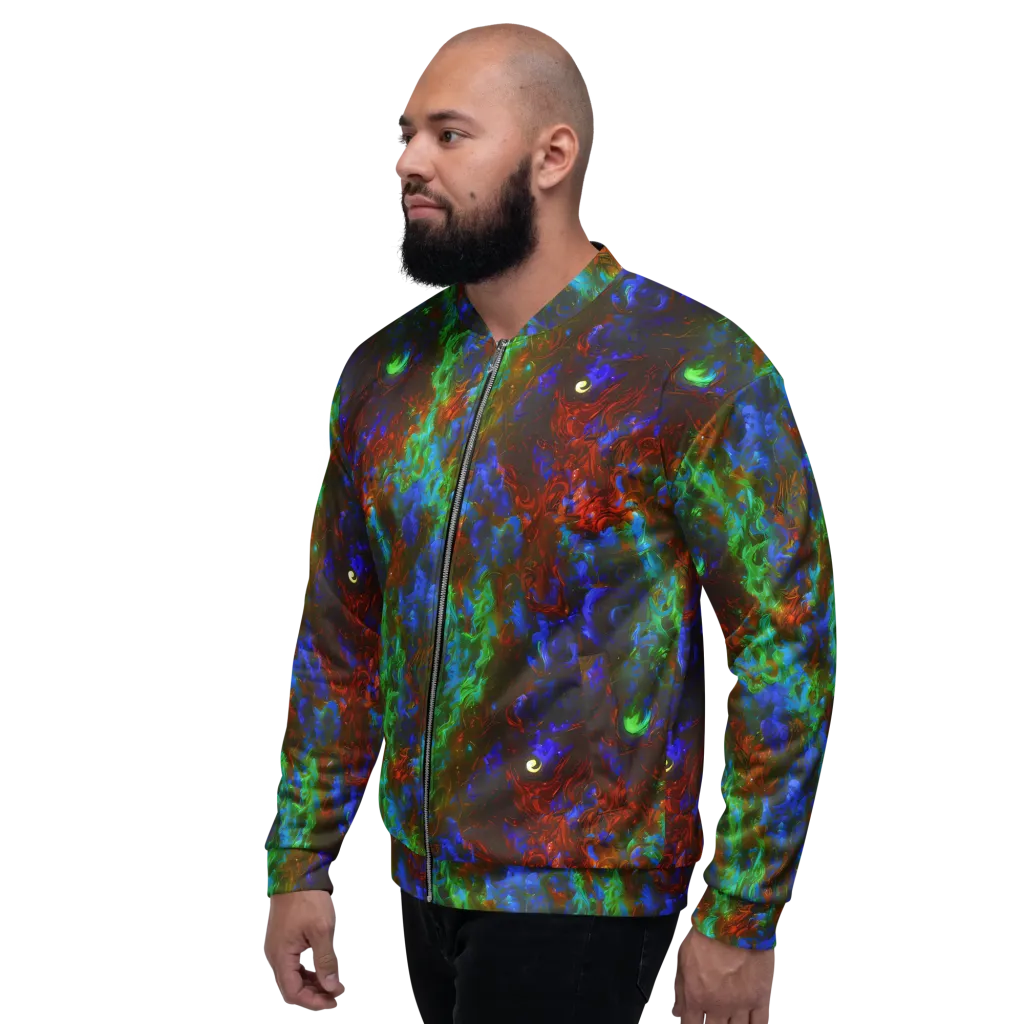 Prismatic Flame on Bomber Jacket — Left