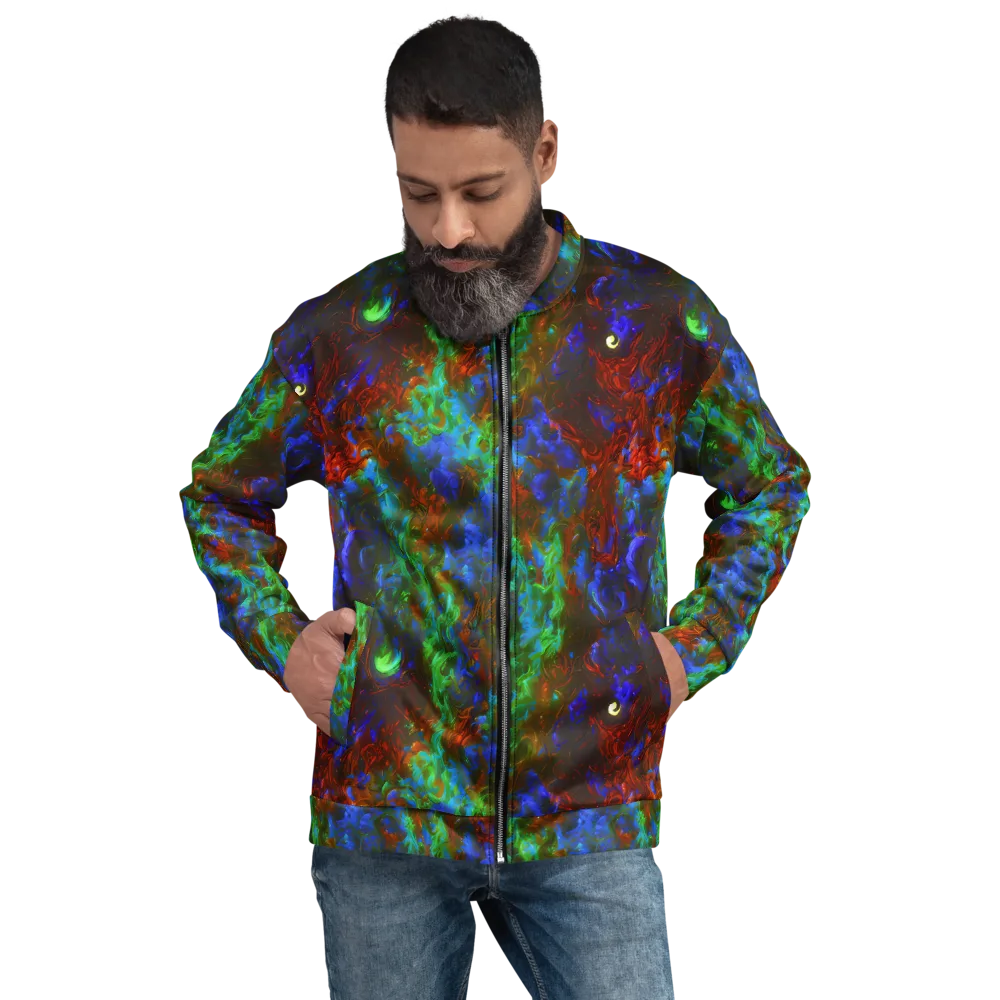 Prismatic Flame on Bomber Jacket — Front