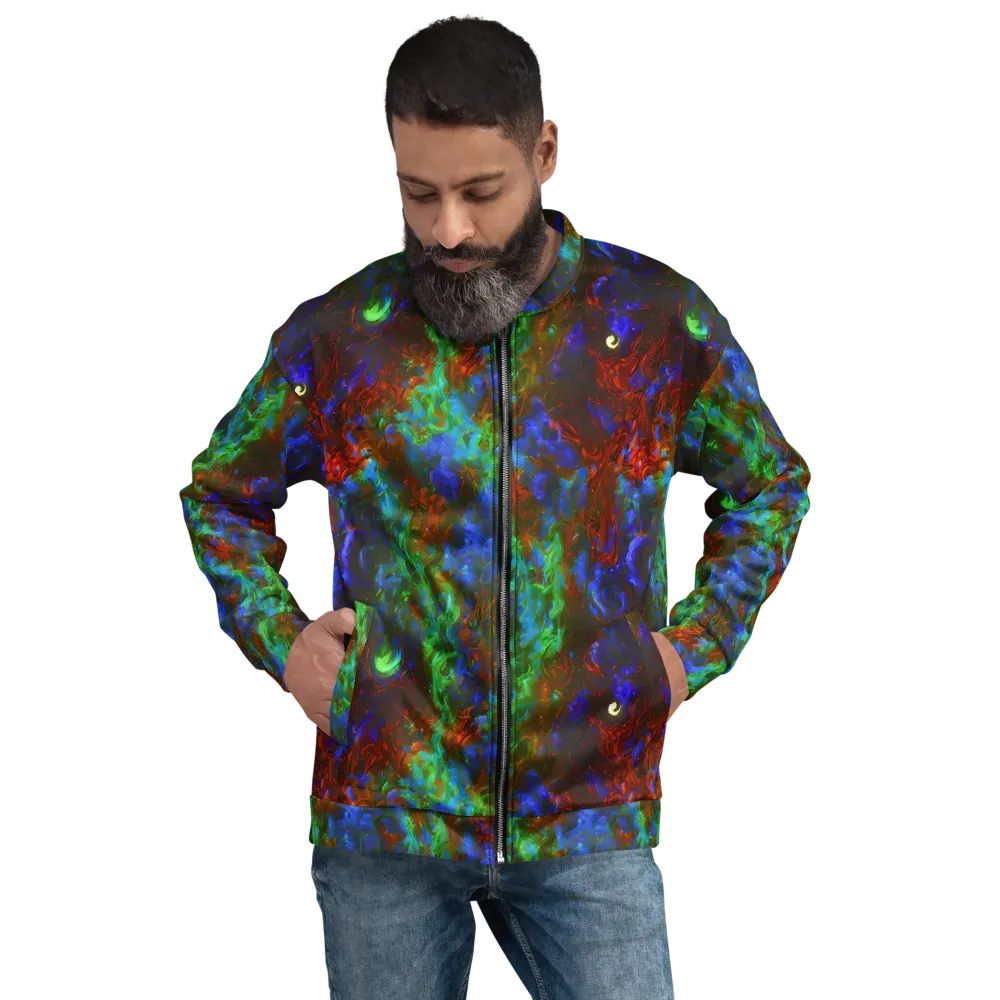Prismatic Flame on Bomber Jacket — Front