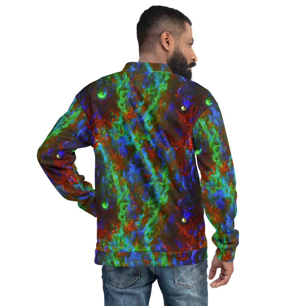 Prismatic Flame on Bomber Jacket — Back