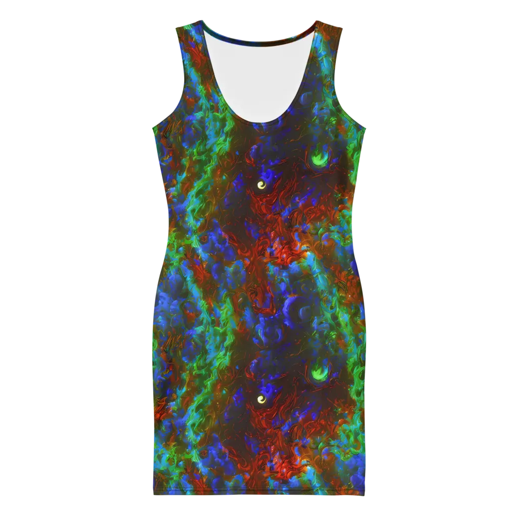 Prismatic Flame on Bodycon Dress — Front