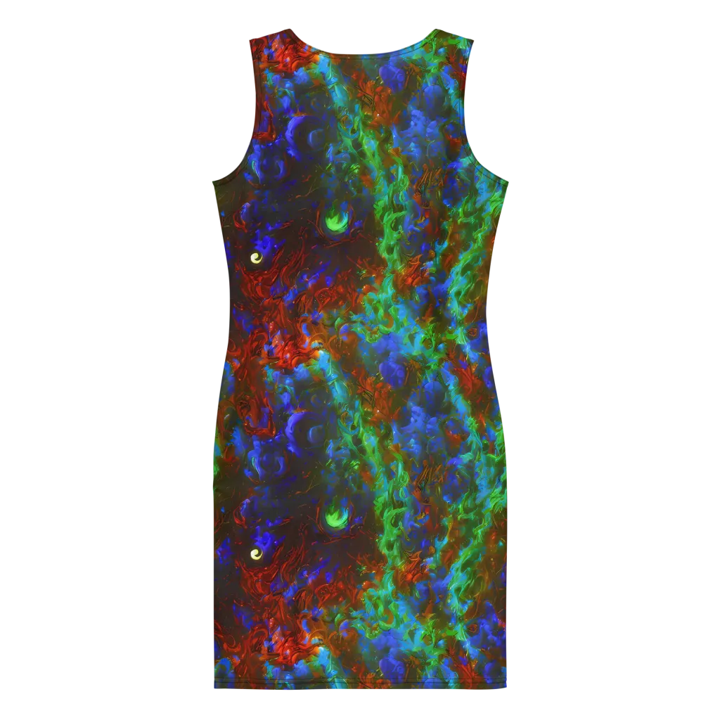 Prismatic Flame on Bodycon Dress — Back