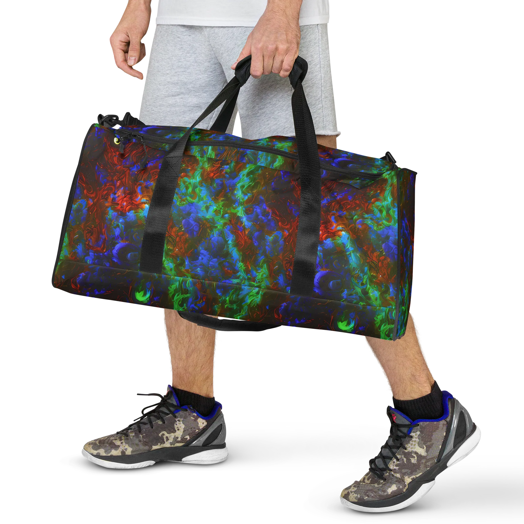 Prismatic Flame on Duffle Bag — Front