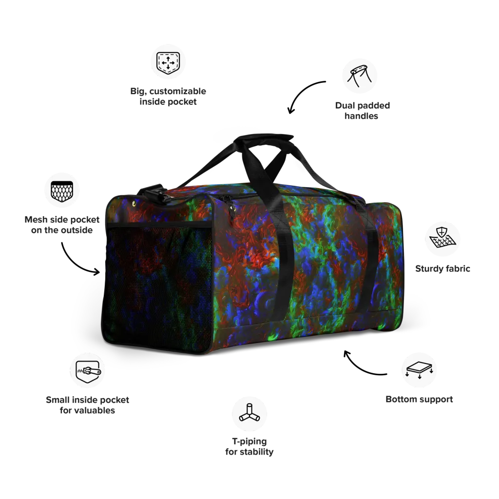 Prismatic Flame on Duffle Bag — Right Front