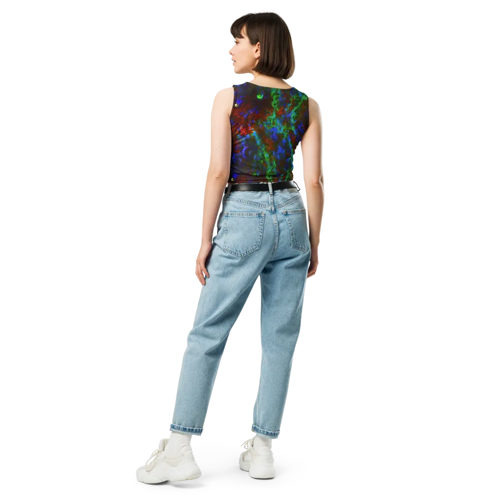 Prismatic Flame on Crop Top — Back