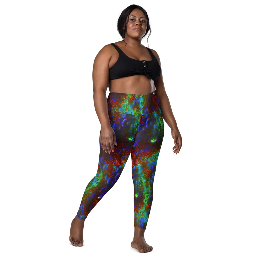 Prismatic Flame on Leggings with Pockets — Front