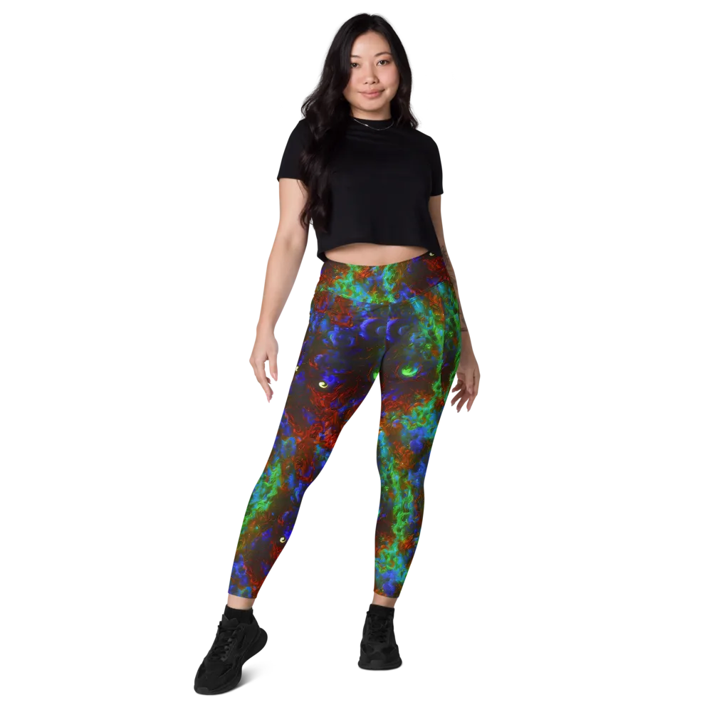 Prismatic Flame on Leggings with Pockets — Front