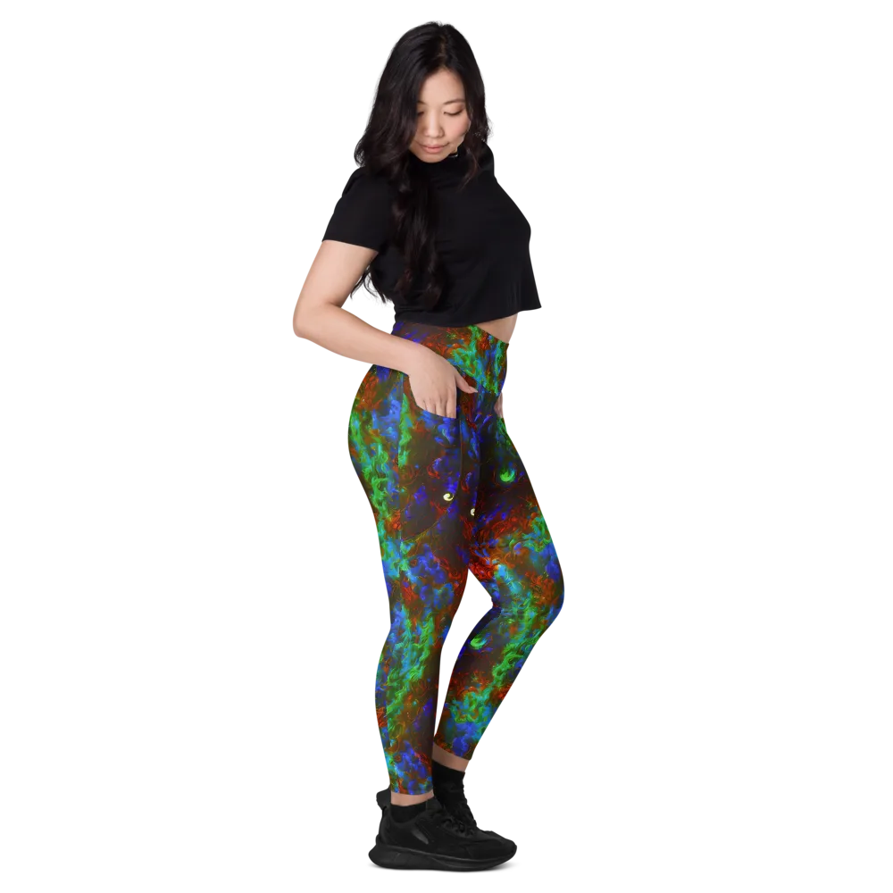 Prismatic Flame on Leggings with Pockets — Right