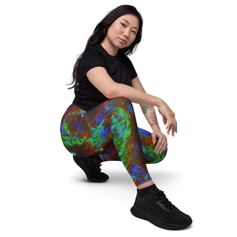 Prismatic Flame on Leggings with Pockets — Right Front