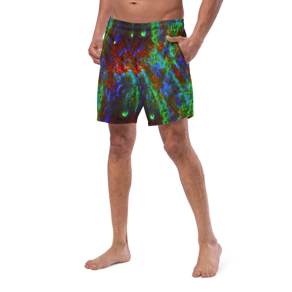 Prismatic Flame on Swim Trunks — Left Front