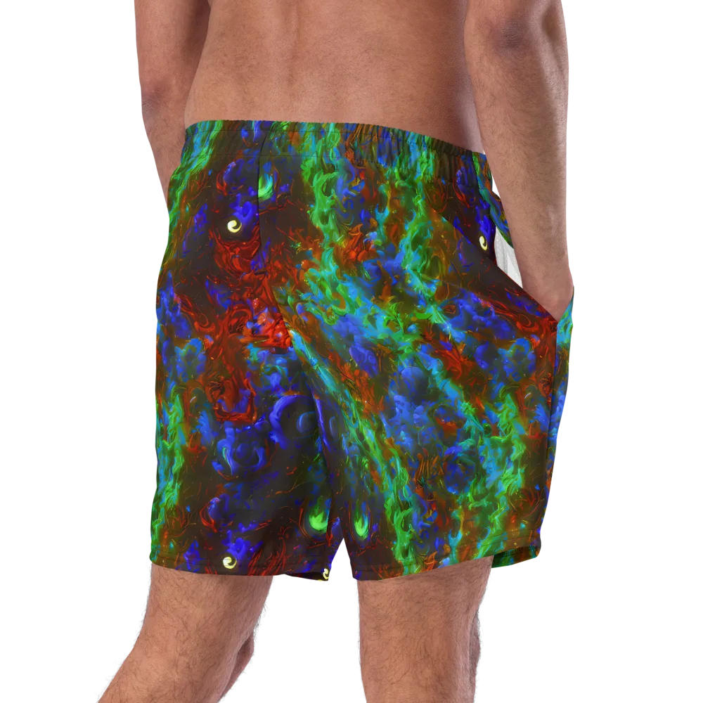 Prismatic Flame on Swim Trunks — Right Back