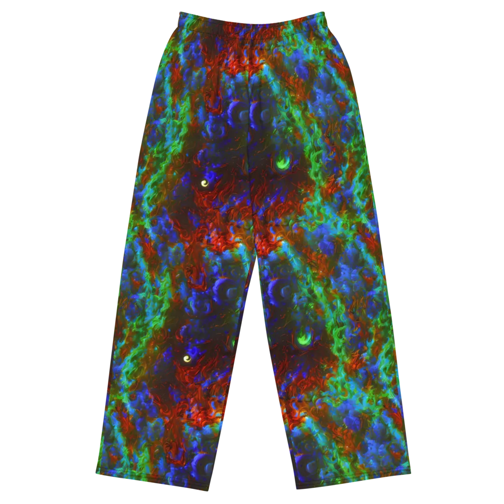 Prismatic Flame on Wide-Leg Pants — Front