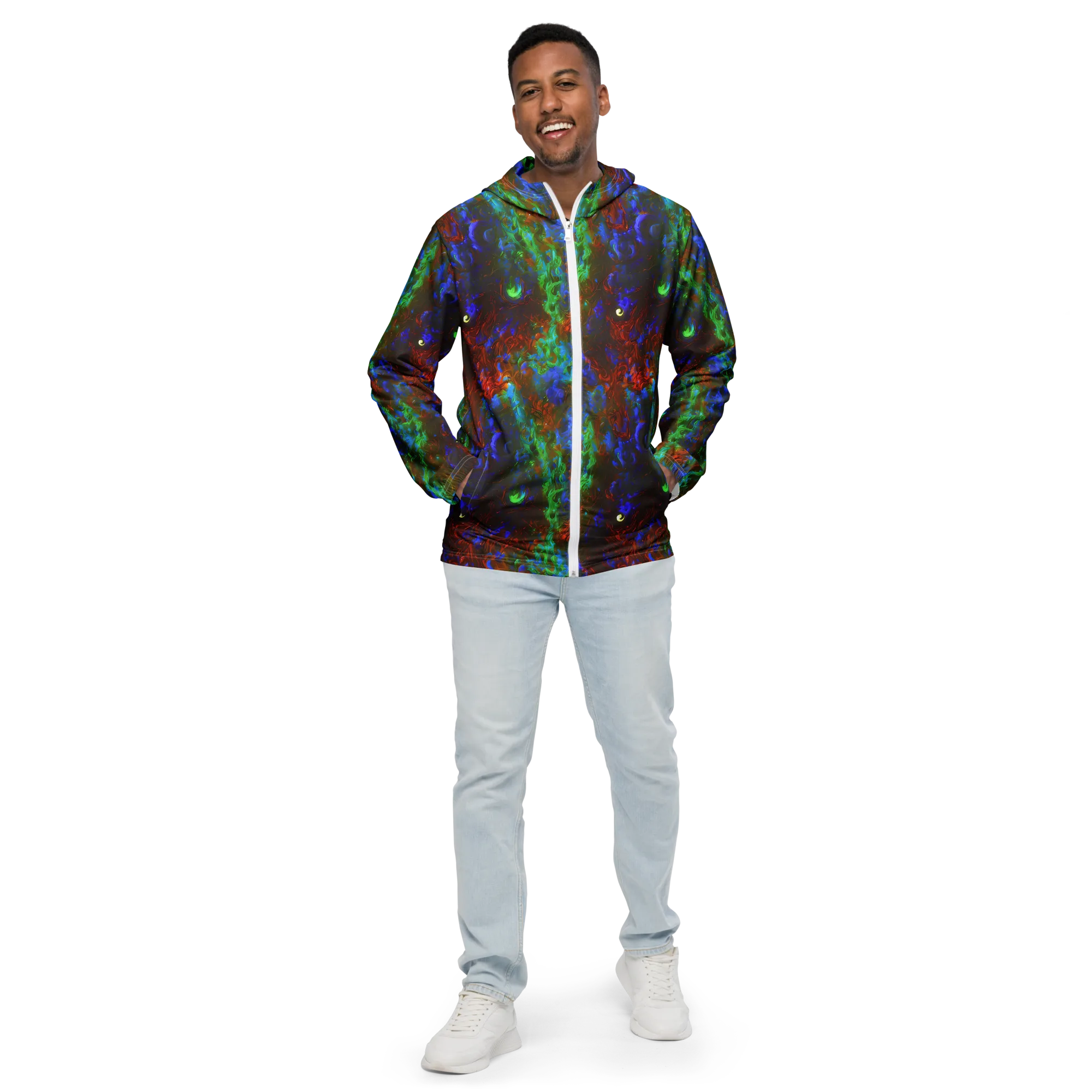 Prismatic Flame on Men's Windbreaker — Front