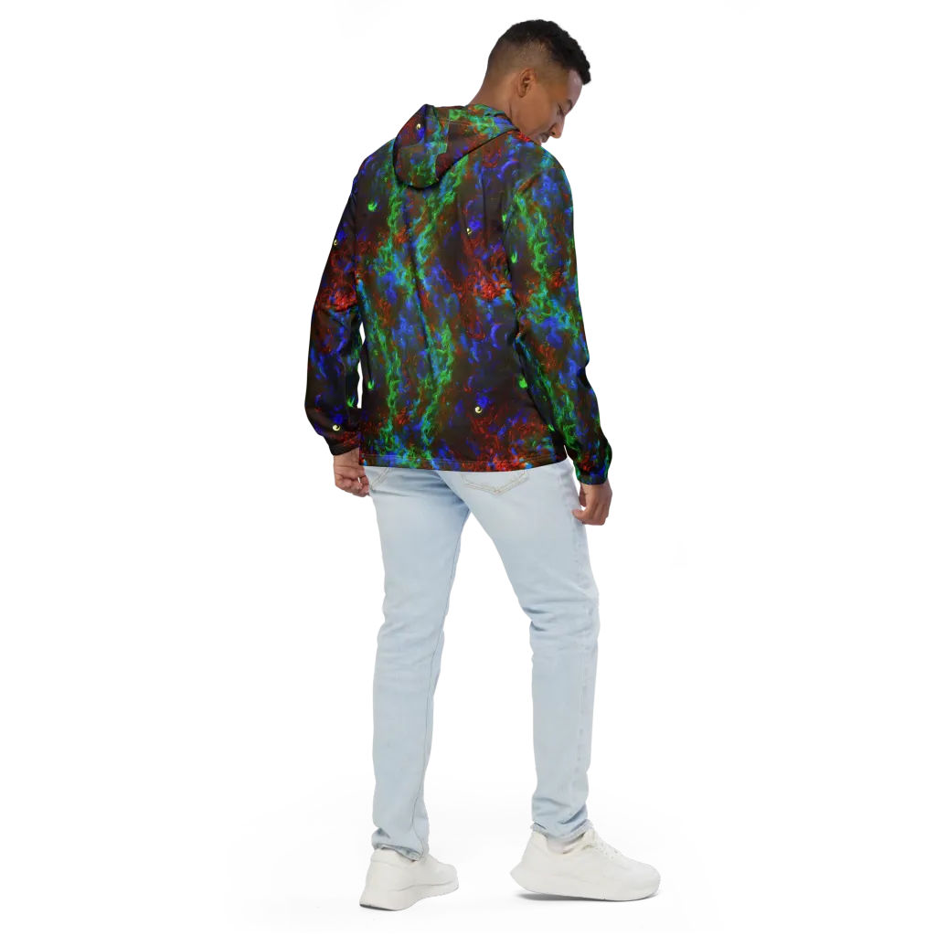 Prismatic Flame on Men's Windbreaker — Back