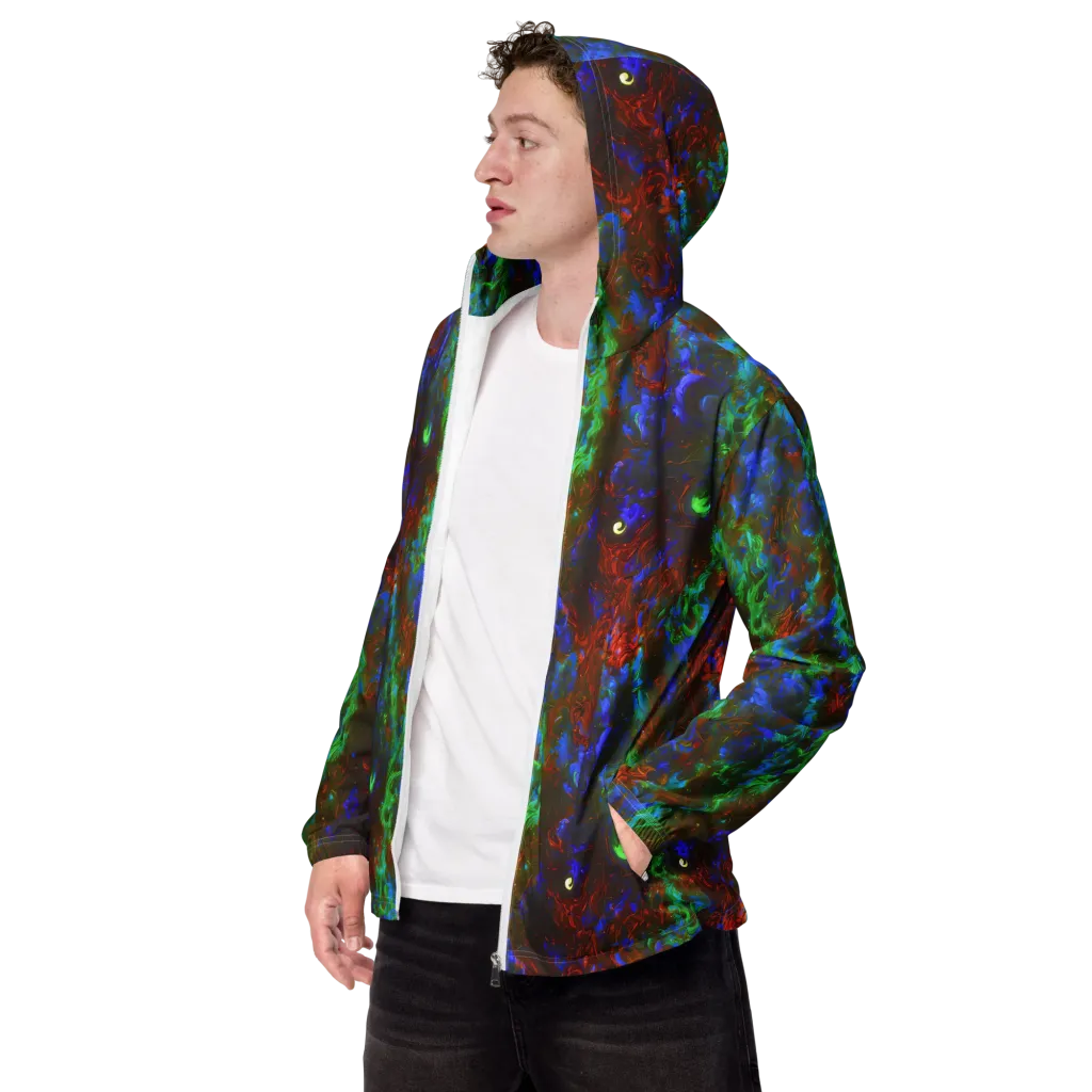 Prismatic Flame on Men's Windbreaker — Left Front