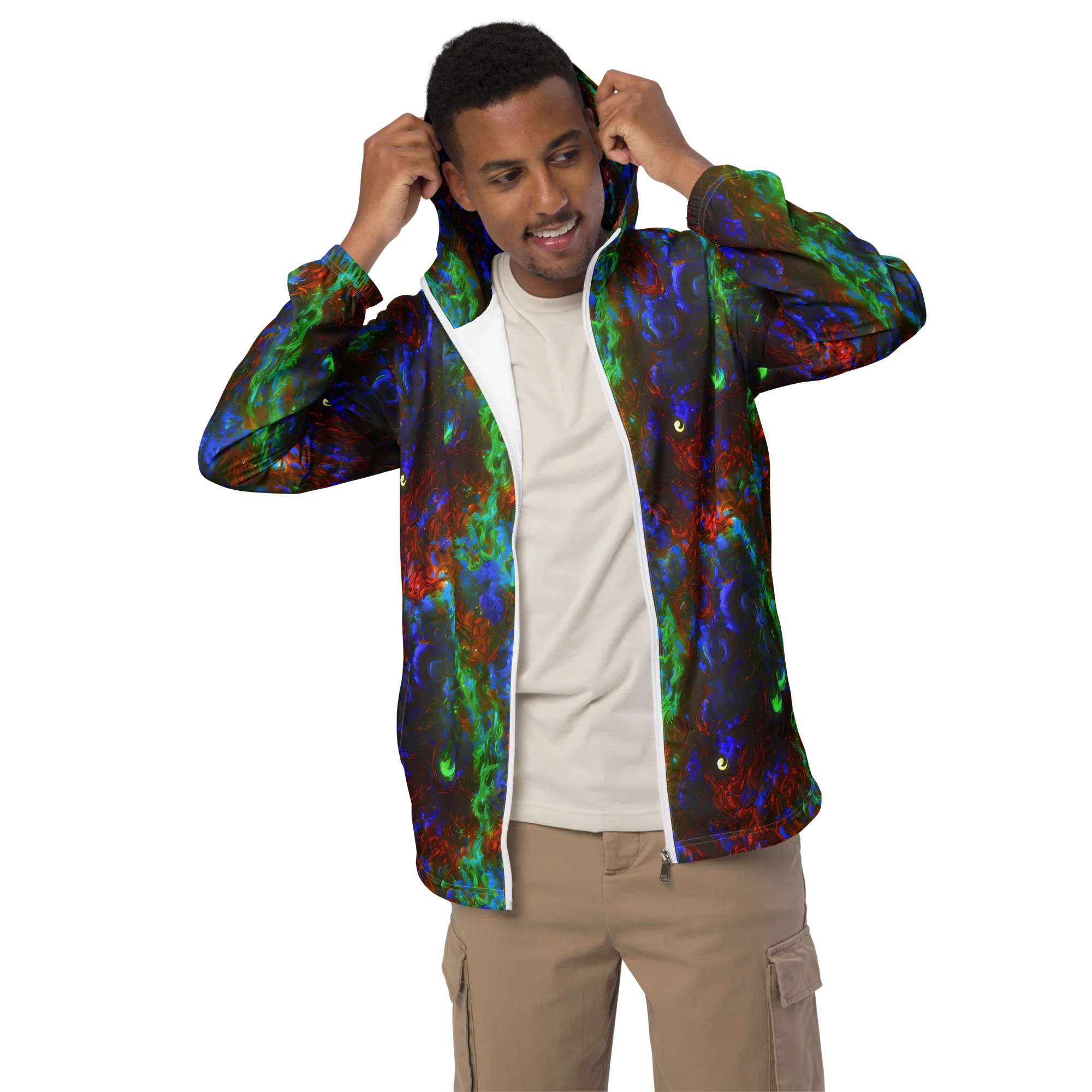 Prismatic Flame on Men's Windbreaker — Front