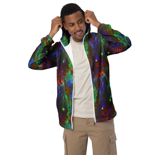 Prismatic Flame on a Men's Windbreaker