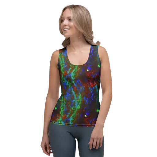 Prismatic Flame on a Women's Tank Top